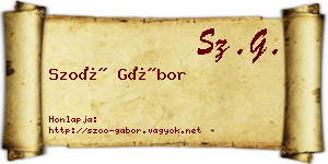Szoó Gábor névjegykártya