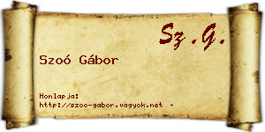 Szoó Gábor névjegykártya